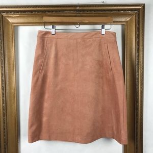 BCBGMaxAzria pink faux suede Alexandra skirt, M